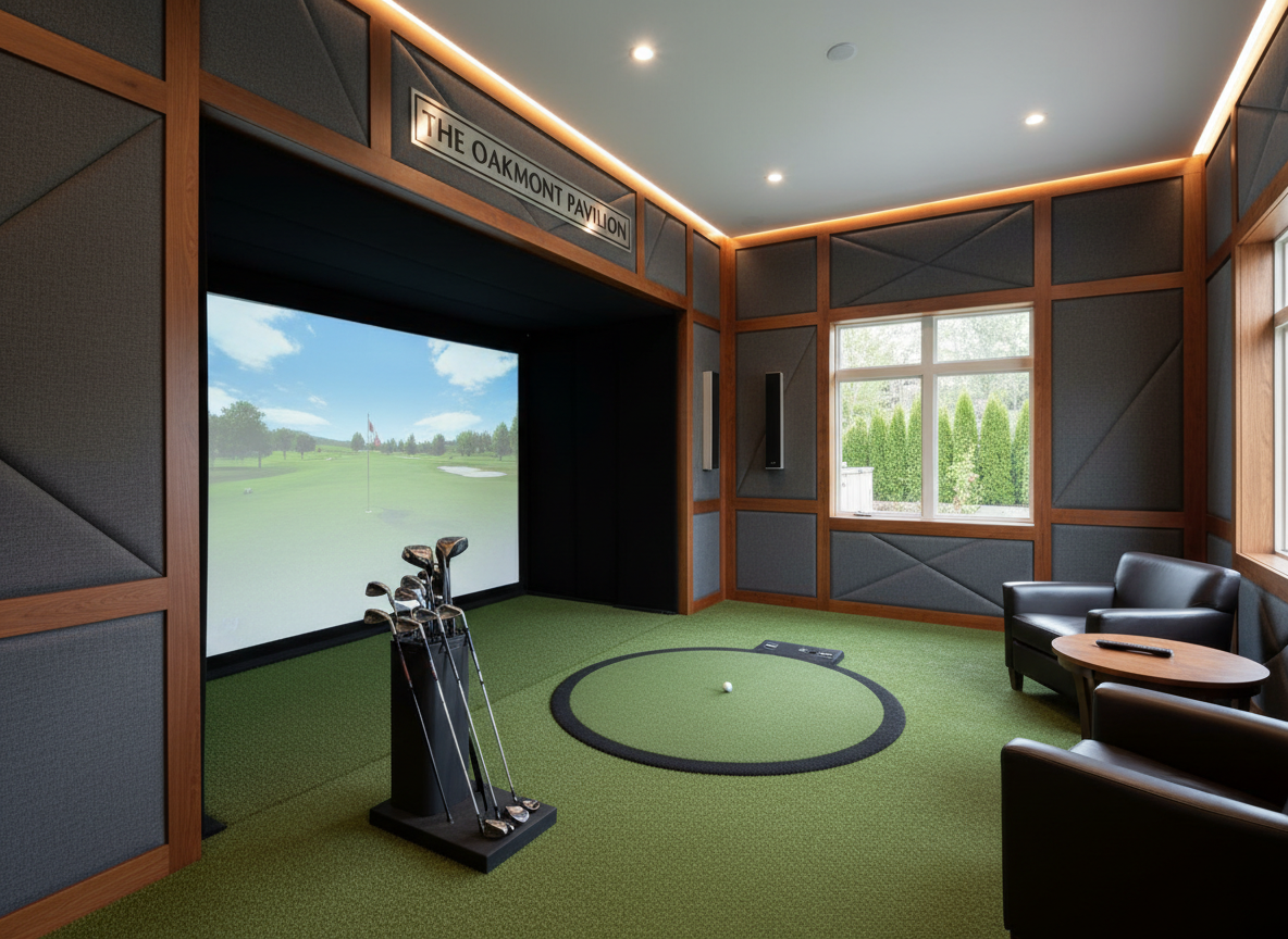 The Oakmont Pavilion 20x20 Golf Simulator Shed – Base, 1080P HD & 4K Packages