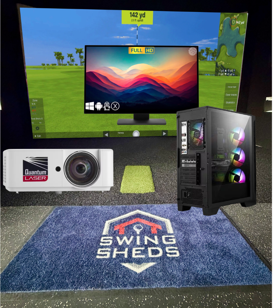 The Augusta Studio 16x20 Golf Simulator Shed – Base, 1080P HD & 4K Packages